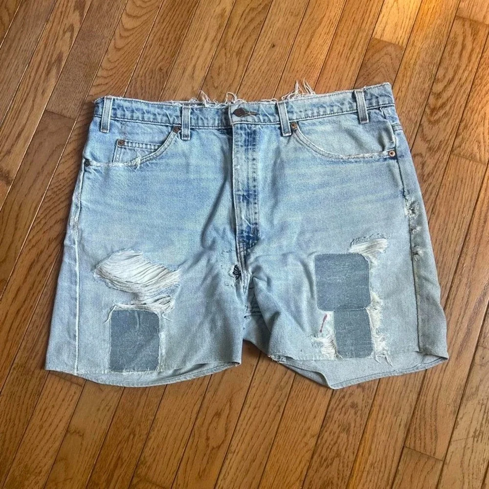 Vintage Levi's Patch Work Orange Tab Jean Shorts